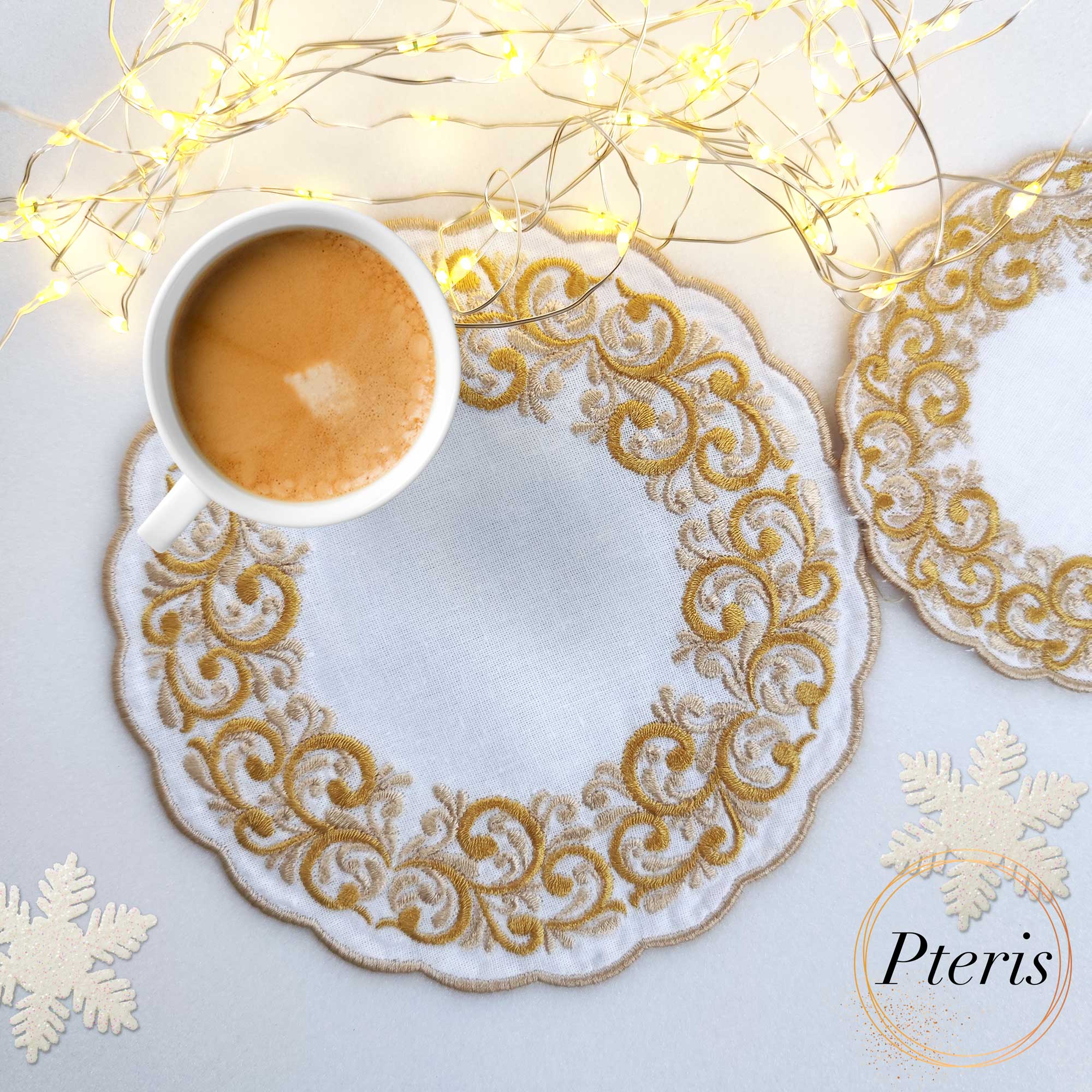 Round Cutwork Doily & Cocktail Napkin - Machine Embroidery Design - Image 4