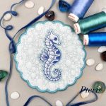 ITH Quilted Seahorse Coaster & Hot Pad - In-the-Hoop Machine Embroidery Design