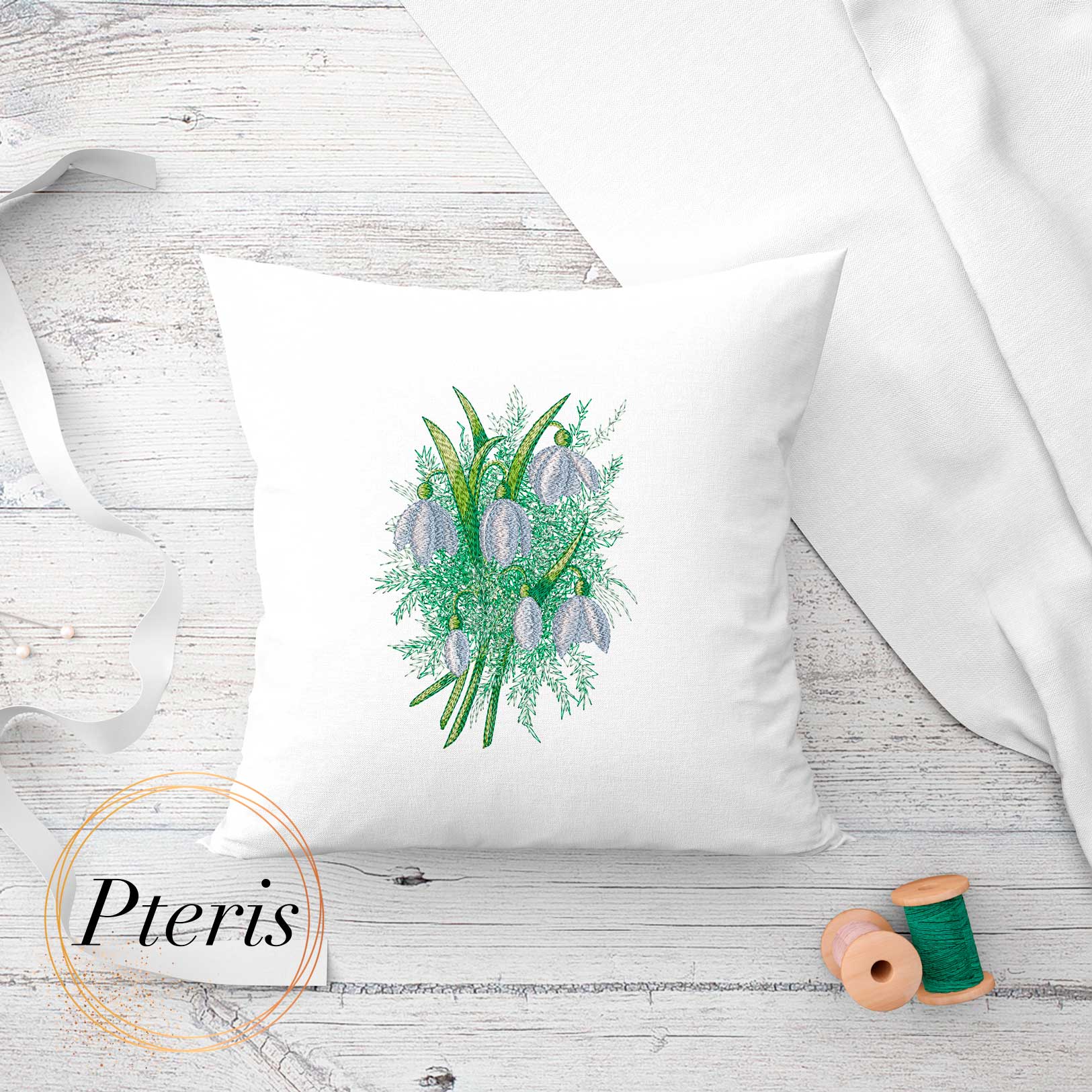 Spring Snowdrops Bouquet Machine Embroidery Design - Easter Floral Digital File - Image 5