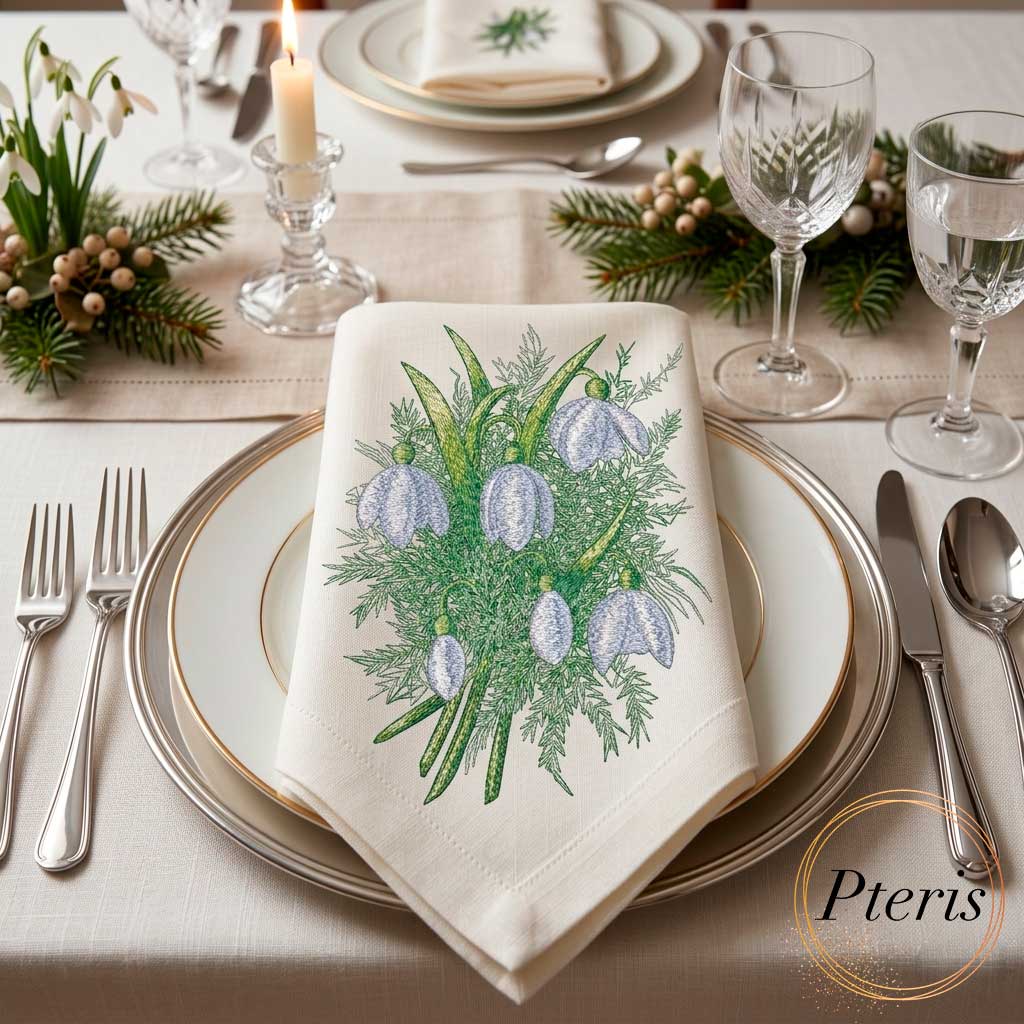 Spring Snowdrops Bouquet Machine Embroidery Design - Easter Floral Digital File - Image 3