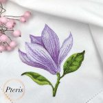 Magnolia Flower Machine Embroidery Design - Purple Floral Digital Embroidery File