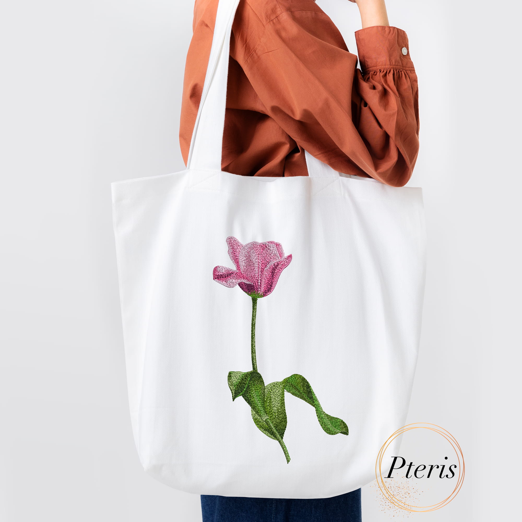 Elegant Tulip Machine Embroidery Design - Floral Digital Embroidery File - Image 2