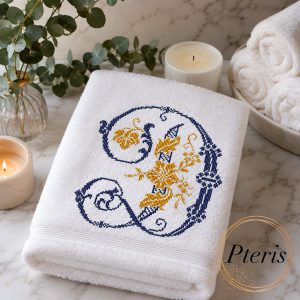 Ornamental Monogram Letter D Cross Stitch Machine Embroidery Design