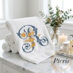 Ornamental Monogram Letter R Cross Stitch Machine Embroidery Design