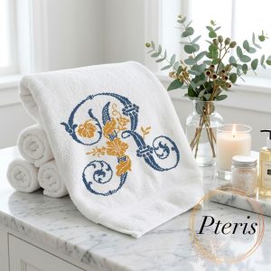 Ornamental Monogram Letter R Cross Stitch Machine Embroidery Design
